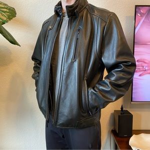 Calvin Klein Genuine Leather Coat, M